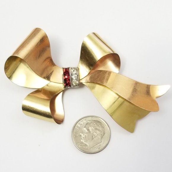 Taylord Rhinestone Bow Brooch - Picture 2 of 4
